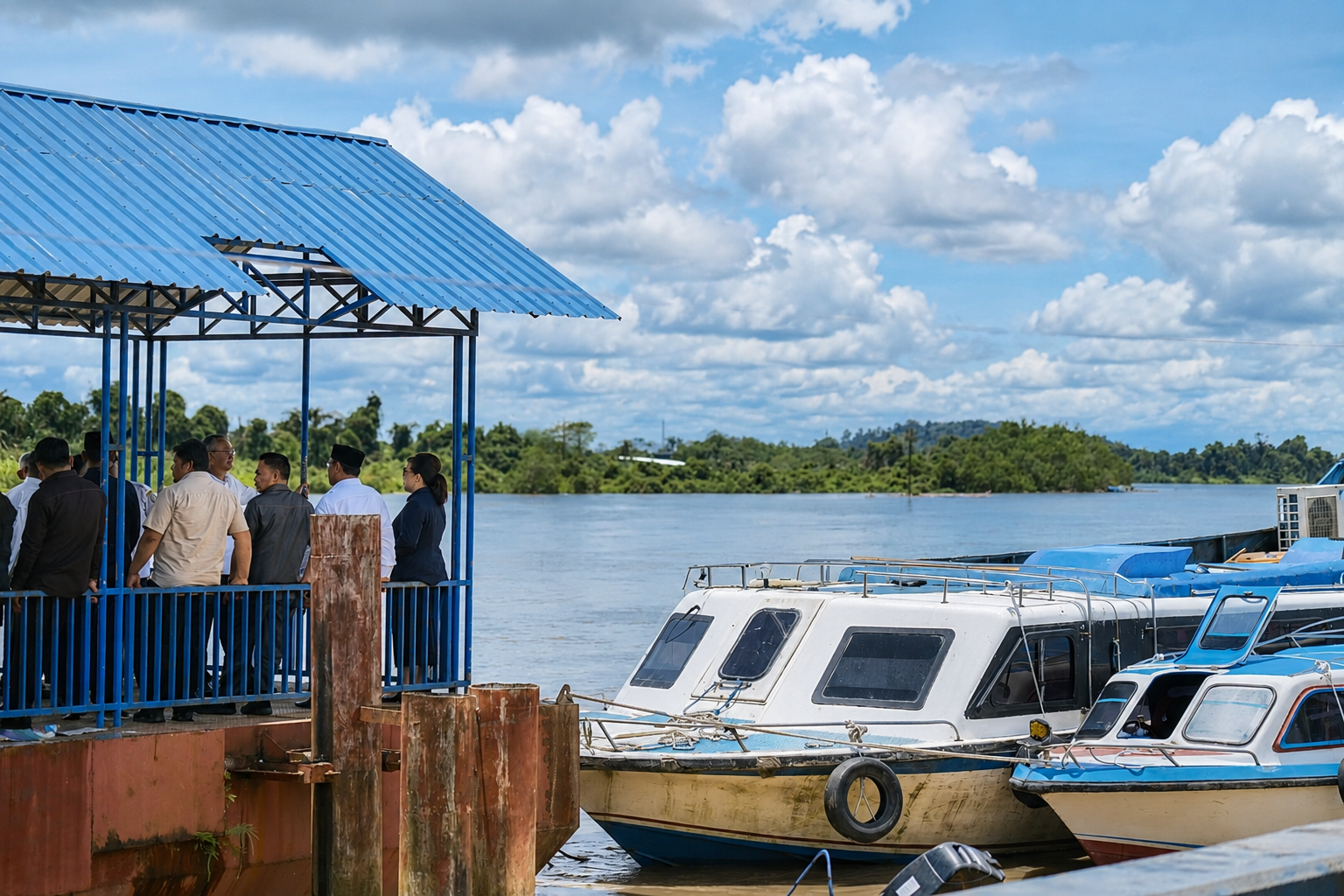 SOA Sungai, speedboat di Sungai Mentarang